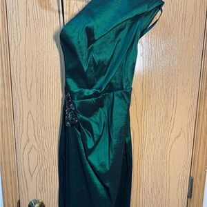 Xscape Teal One-Shoulder Dress